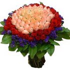 71 adet renkli gül buketi   Amasya ucuz çiçek gönder 