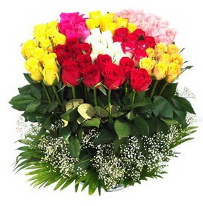  Amasya çiçek mağazası , çiçekçi adresleri  51 adet renkli güllerden aranjman tanzimi