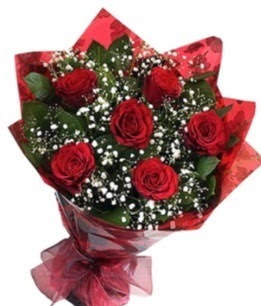 6 adet kırmızı gülden buket  Amasya yurtiçi ve yurtdışı çiçek siparişi 