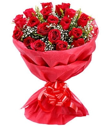 21 adet kırmızı gülden modern buket  Amasya çiçek gönderme 