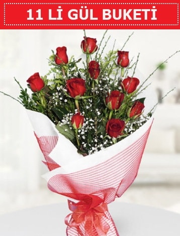 11 adet kırmızı gül buketi Aşk budur  Amasya çiçek gönderme sitemiz güvenlidir 